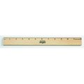 School Smart School Smart 081891 Single Beveled Metal Edge Wood Office And Desk Ruler;12 In. Clear Lacquer 81891